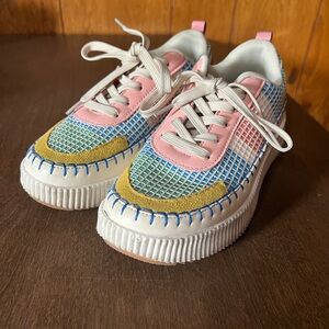 Nicole Miller New York Mixed Media Brita Platform Sneaker Shoes Roughly Size 7